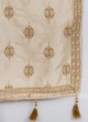 Silk Wedding Dupatta In Cream Color